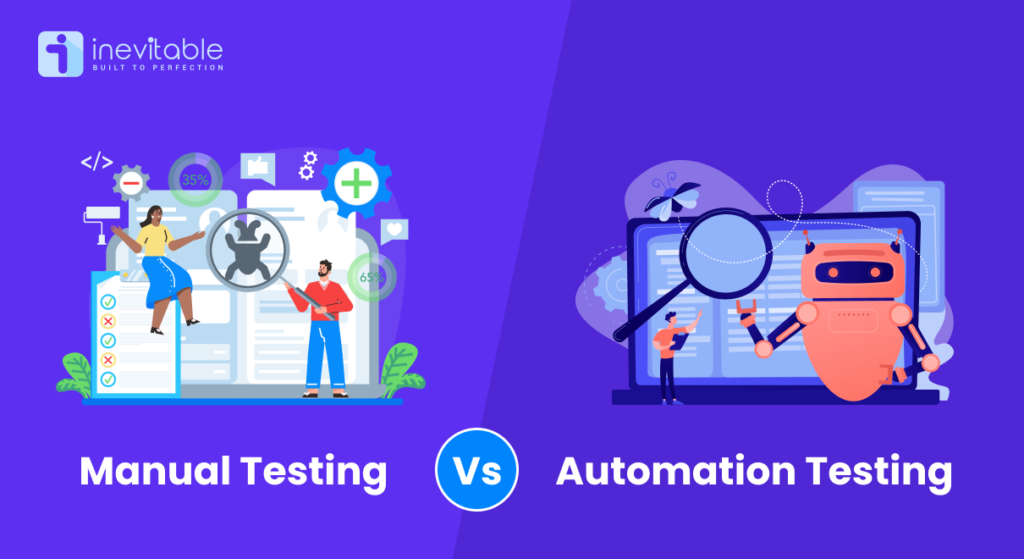 Illustration image showing Manual Testing vs Automation Testing